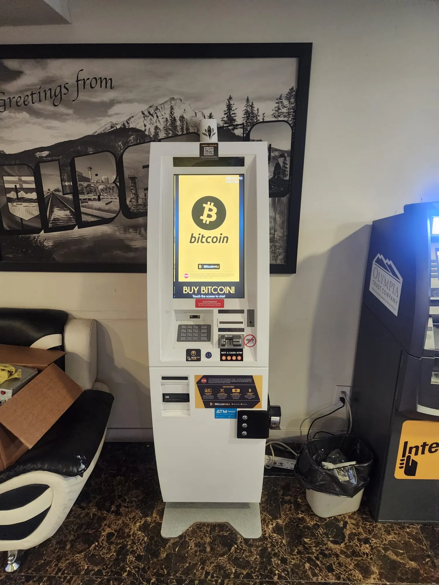 Bitcoin ATM inside Super 8 by Wyndham Red Deer